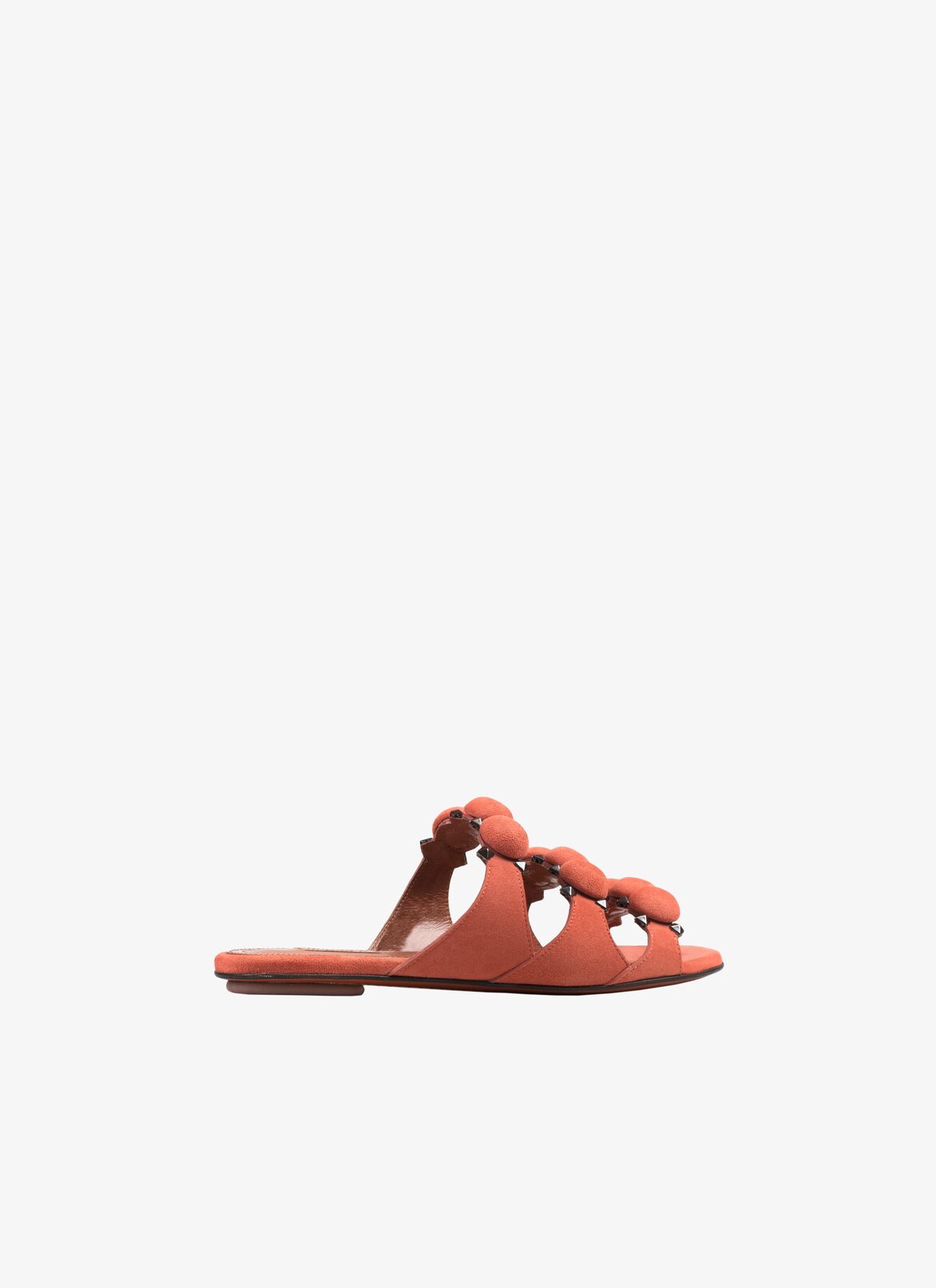 Bombe suede flat mules ALAÏA CARAMEL BOMBE SUEDE FLAT MULES